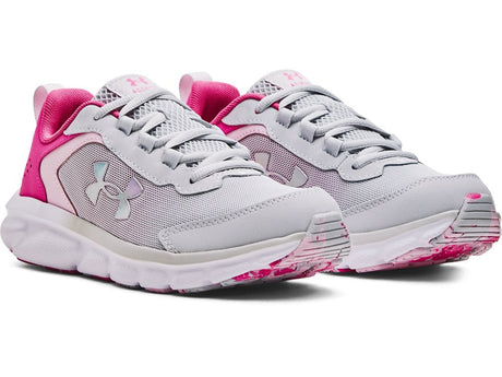 Under Armour Girls Assert 9 Running Shoes - Lightweight with Durable Leather Overlays