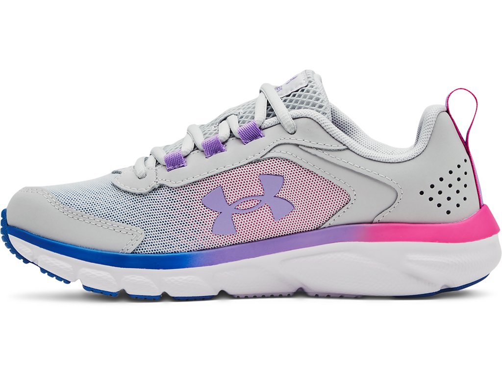 Under Armour Girls Assert 9 Running Shoes - Lightweight with Durable Leather Overlays