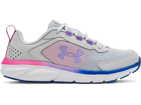 Under Armour Girls Assert 9 Running Shoes - Lightweight with Durable Leather Overlays