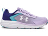 Under Armour Girls Assert 9 Running Shoes - Lightweight with Durable Leather Overlays