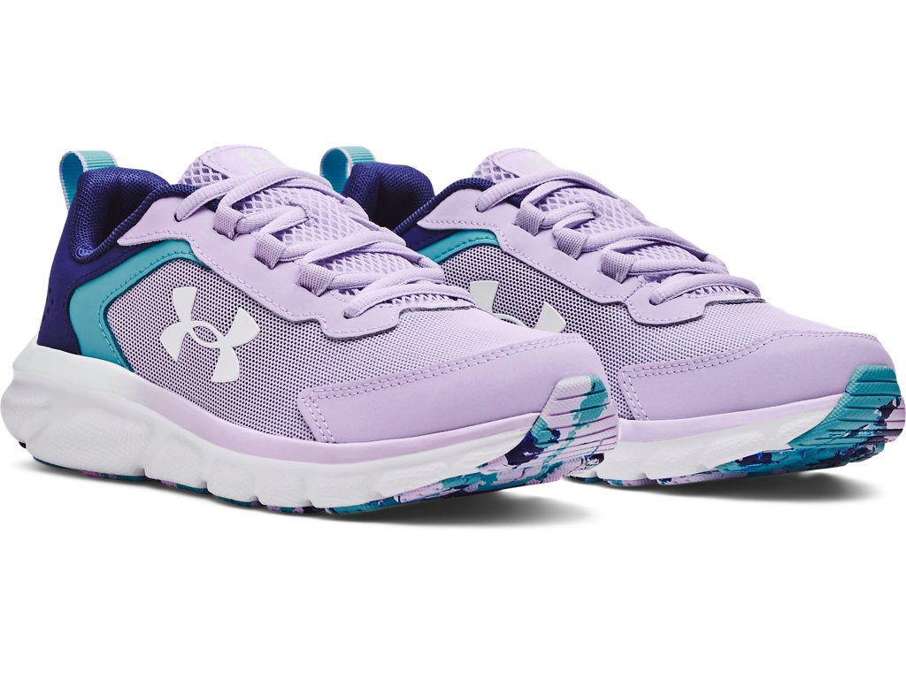 Under Armour Girls Assert 9 Running Shoes - Lightweight with Durable Leather Overlays