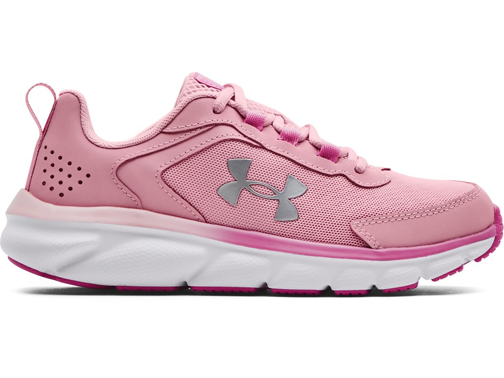 Under Armour Girls Assert 9 Running Shoes - Lightweight with Durable Leather Overlays