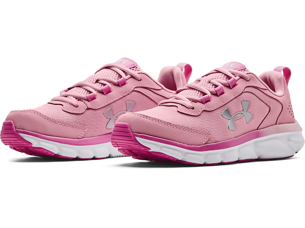 Under Armour Girls Assert 9 Running Shoes - Lightweight with Durable Leather Overlays