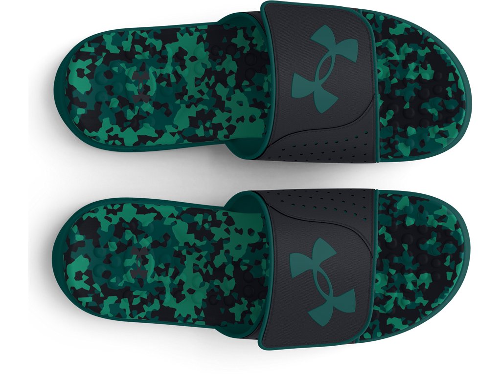 Under Armour Mens Ignite Pro Graphic Footbed Slides - Adjustable Synthetic Strap
