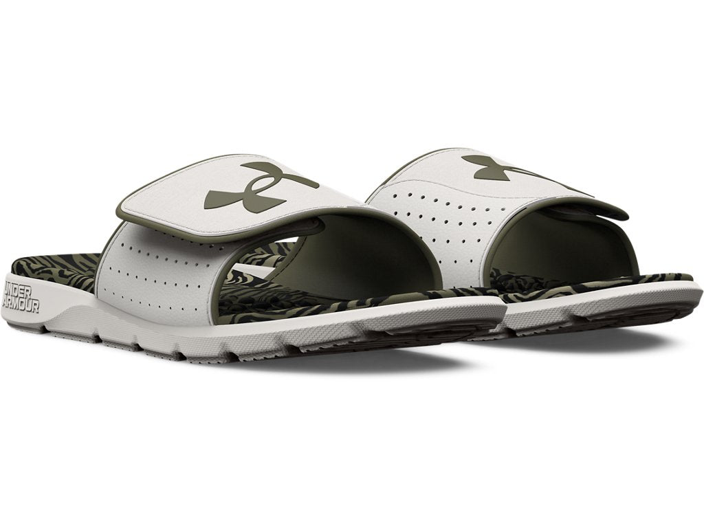 Under Armour Mens Ignite Pro Graphic Footbed Slides - Adjustable Synthetic Strap