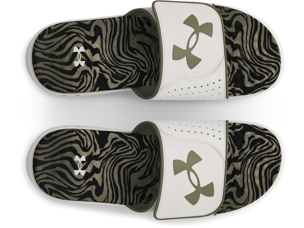 Under Armour Mens Ignite Pro Graphic Footbed Slides - Adjustable Synthetic Strap