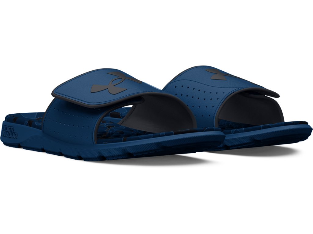 Under Armour Mens Ignite Pro Graphic Footbed Slides - Adjustable Synthetic Strap