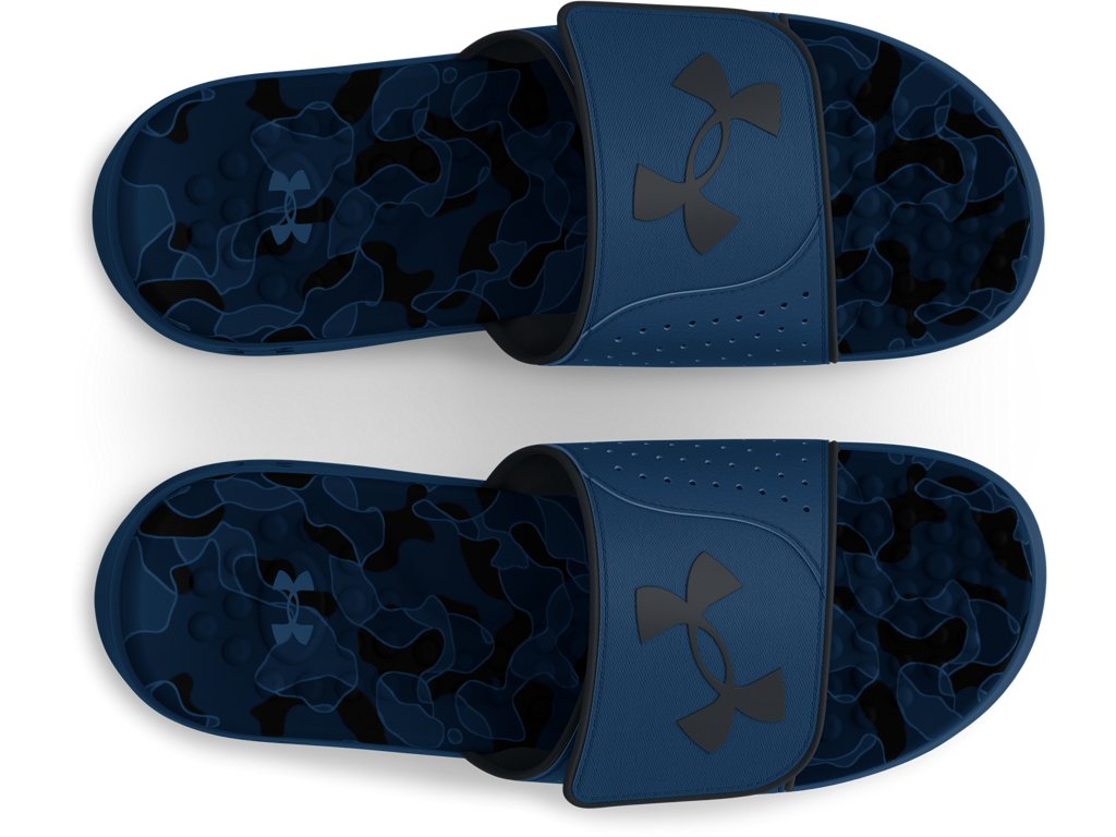 Under Armour Mens Ignite Pro Graphic Footbed Slides - Adjustable Synthetic Strap