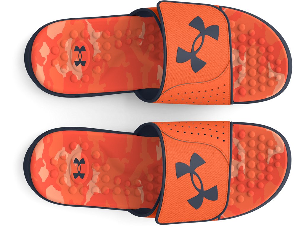 Under Armour Mens Ignite Pro Graphic Footbed Slides - Adjustable Synthetic Strap