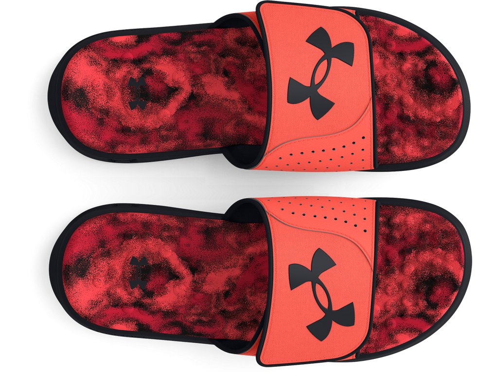 Under Armour Boys Ignite Pro Graphic Footbed Slides - Adjustable Synthetic Strap