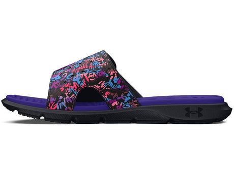 Under Armour Girls Ignite Pro Graphic Strap Slides Footwear - Durable Traction Pods
