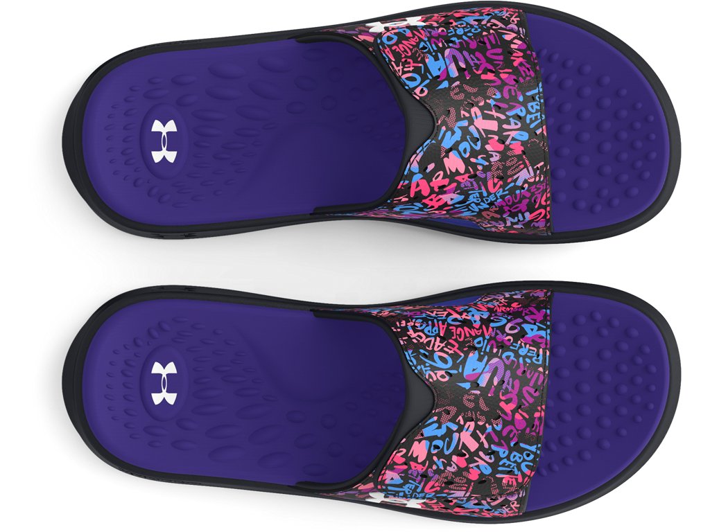 Under Armour Girls Ignite Pro Graphic Strap Slides Footwear - Durable Traction Pods