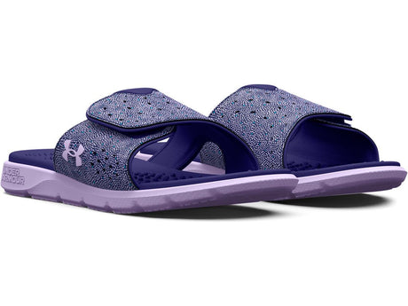 Under Armour Girls Ignite Pro Graphic Strap Slides Footwear - Durable Traction Pods