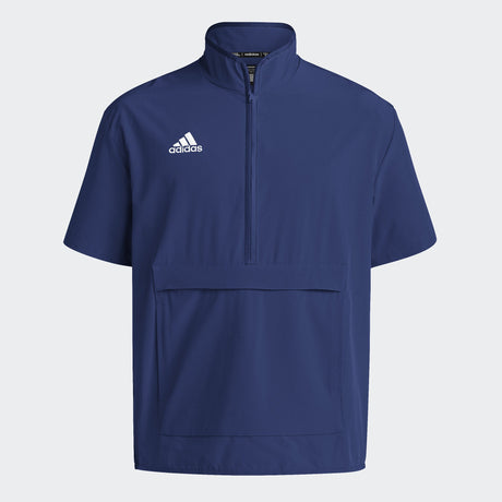 adidas Men's Coaches Short Sleeve Quarter Zip Woven Jacket - Stretch Fabric for Comfort & Style