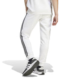 adidas Mens Essentials Fleece Tapered Cuff 3-Stripe Pants