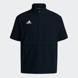 adidas Men's Coaches Short Sleeve Quarter Zip Woven Jacket - Stretch Fabric for Comfort & Style