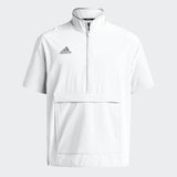 adidas Men's Coaches Short Sleeve Quarter Zip Woven Jacket - Stretch Fabric for Comfort & Style