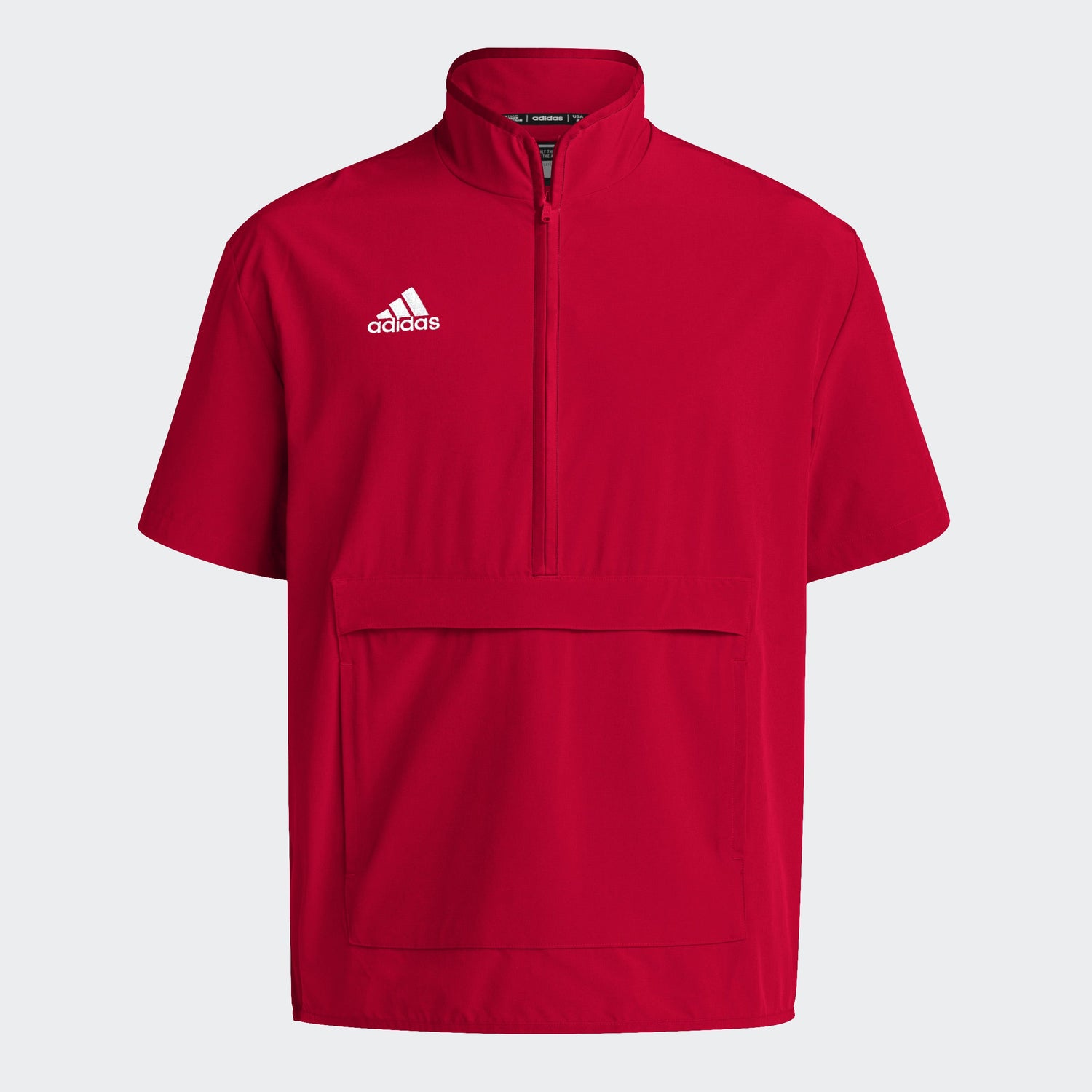 adidas Men's Coaches Short Sleeve Quarter Zip Woven Jacket - Stretch Fabric for Comfort & Style