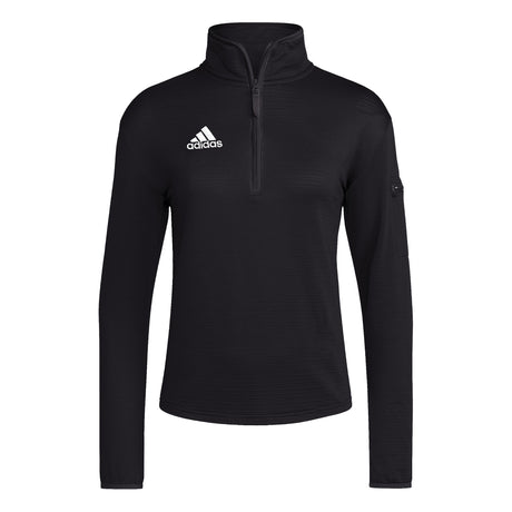 adidas Womens Coach Long Sleeve Quarter Sleeve Knit Pullover