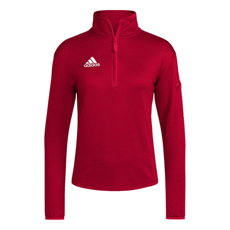 adidas Womens Coach Long Sleeve Quarter Sleeve Knit Pullover
