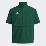 adidas Men's Coaches Short Sleeve Quarter Zip Woven Jacket - Stretch Fabric for Comfort & Style