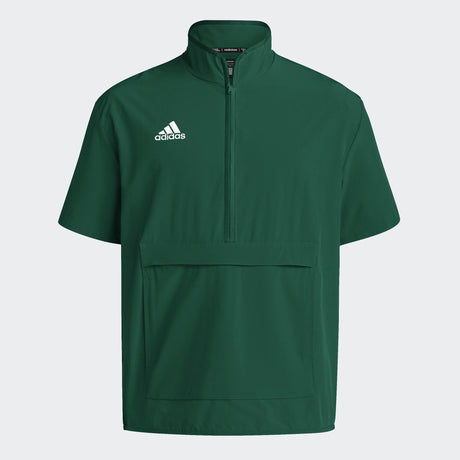 adidas Men's Coaches Short Sleeve Quarter Zip Woven Jacket - Stretch Fabric for Comfort & Style