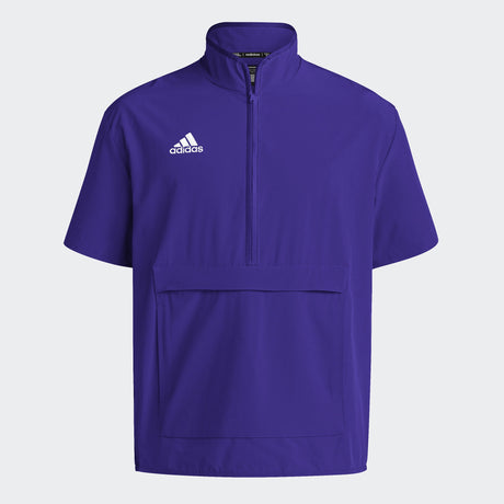 adidas Men's Coaches Short Sleeve Quarter Zip Woven Jacket - Stretch Fabric for Comfort & Style