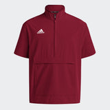 adidas Men's Coaches Short Sleeve Quarter Zip Woven Jacket - Stretch Fabric for Comfort & Style