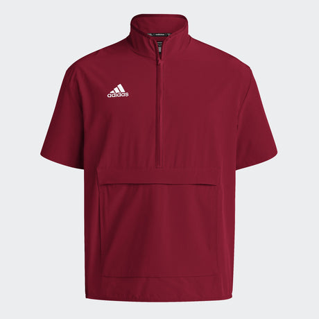 adidas Men's Coaches Short Sleeve Quarter Zip Woven Jacket - Stretch Fabric for Comfort & Style