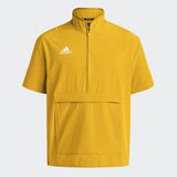 adidas Men's Coaches Short Sleeve Quarter Zip Woven Jacket - Stretch Fabric for Comfort & Style