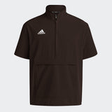 adidas Men's Coaches Short Sleeve Quarter Zip Woven Jacket - Stretch Fabric for Comfort & Style