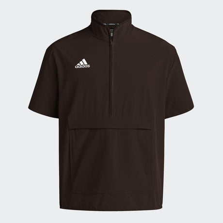 adidas Men's Coaches Short Sleeve Quarter Zip Woven Jacket - Stretch Fabric for Comfort & Style