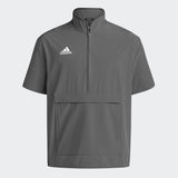 adidas Men's Coaches Short Sleeve Quarter Zip Woven Jacket - Stretch Fabric for Comfort & Style