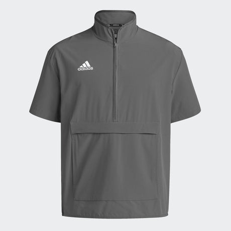 adidas Men's Coaches Short Sleeve Quarter Zip Woven Jacket - Stretch Fabric for Comfort & Style