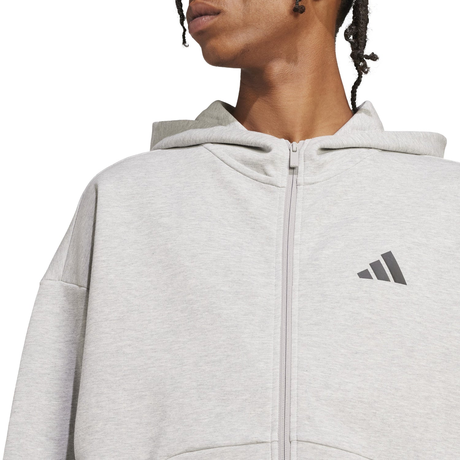 adidas Mens Future Icons Small Logo Full-Zip Hoodie