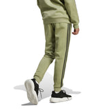 adidas Mens Essentials Fleece Tapered Cuff 3-Stripe Pants