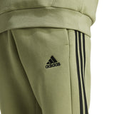 adidas Mens Essentials Fleece Tapered Cuff 3-Stripe Pants
