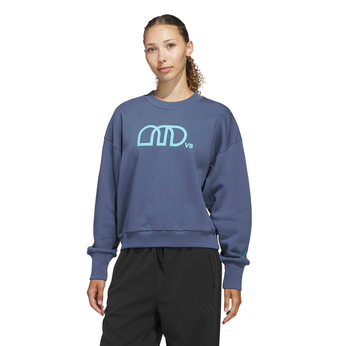 adidas Women's LOVB City Graphics Pullover Crew Sweatshirt – Loose Fit Comfort for Volleyball
