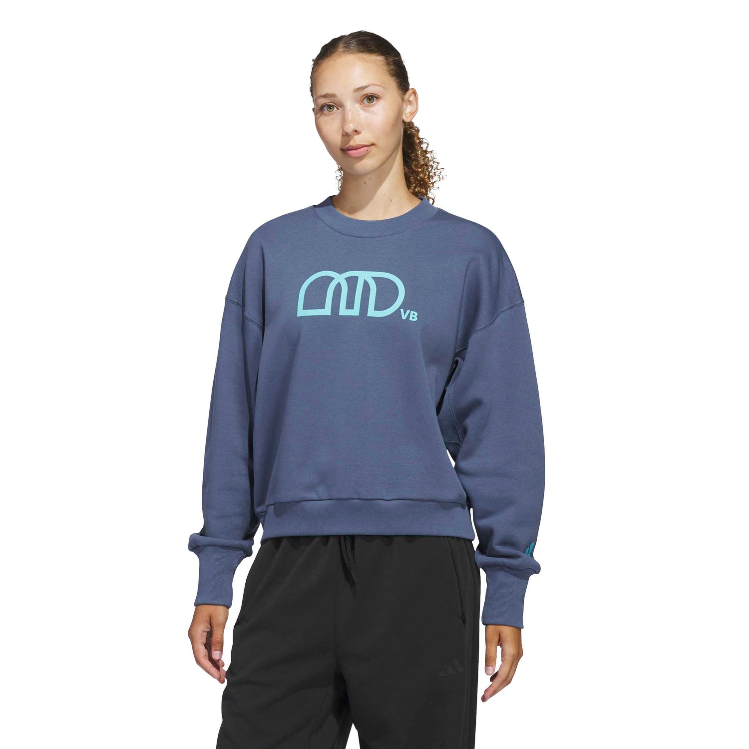 adidas Women's LOVB City Graphics Pullover Crew Sweatshirt – Loose Fit Comfort for Volleyball