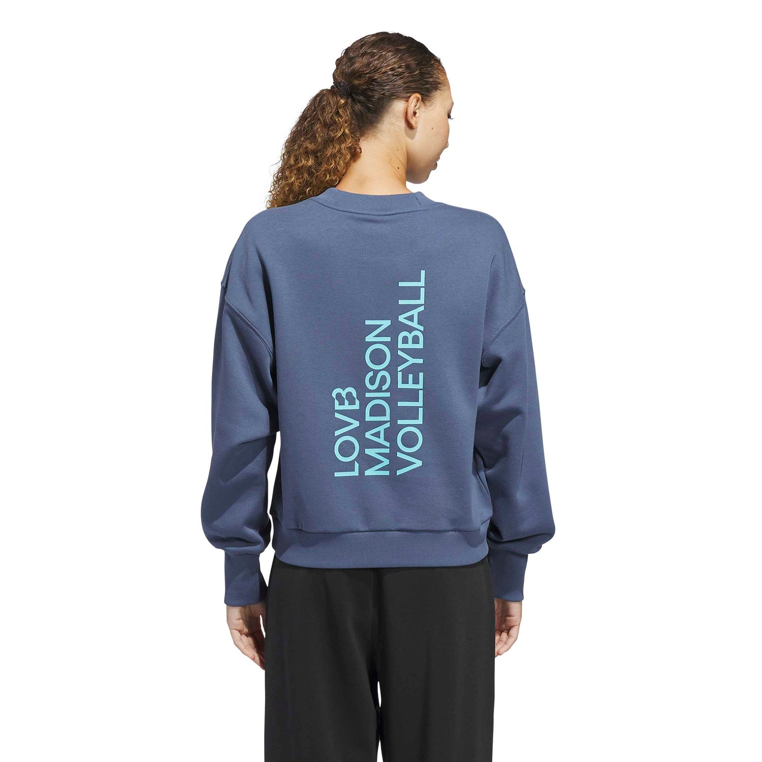 adidas Women's LOVB City Graphics Pullover Crew Sweatshirt – Loose Fit Comfort for Volleyball