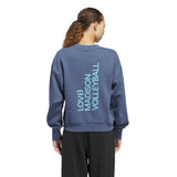 adidas Women's LOVB City Graphics Pullover Crew Sweatshirt – Loose Fit Comfort for Volleyball