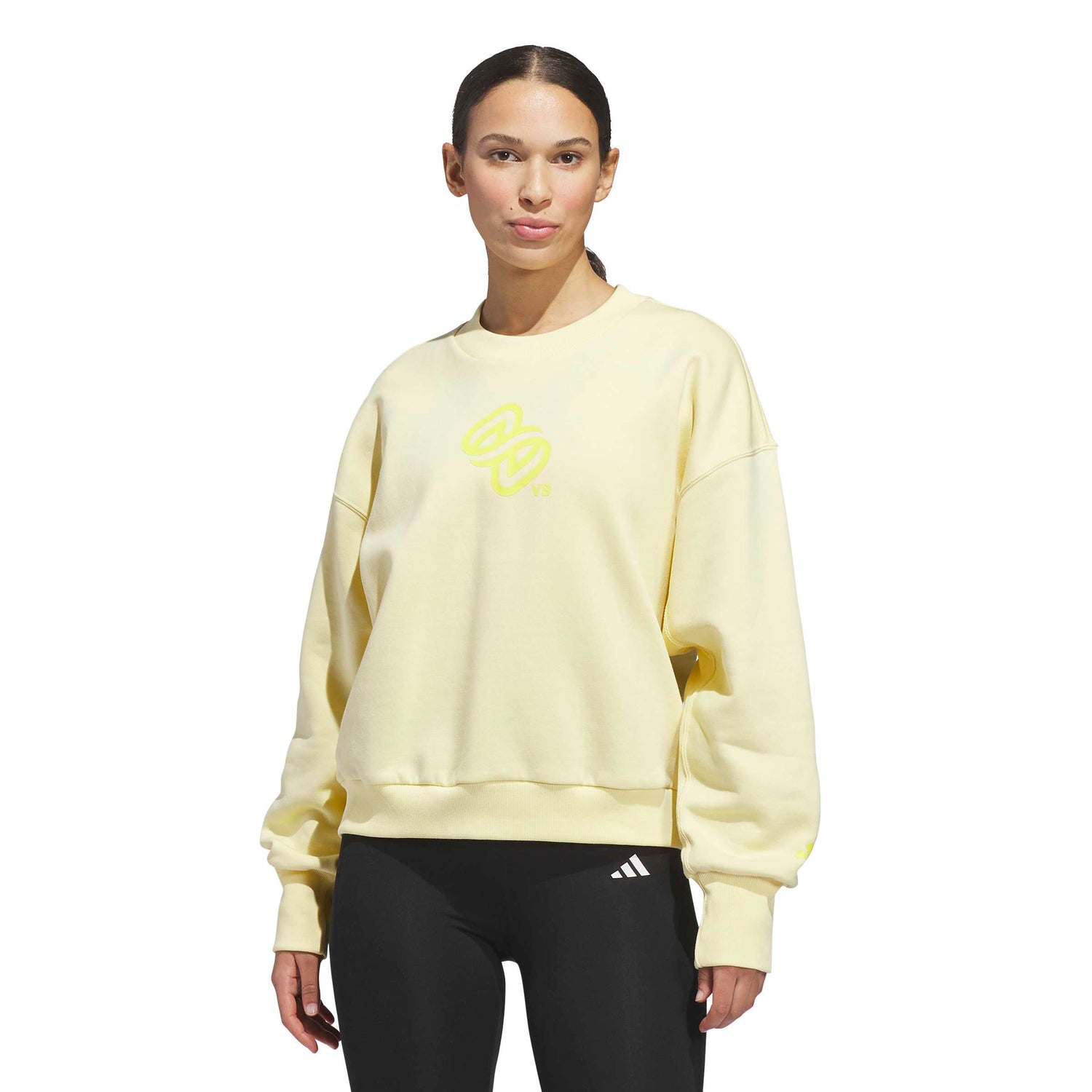 adidas Women's LOVB City Graphics Pullover Crew Sweatshirt – Loose Fit Comfort for Volleyball