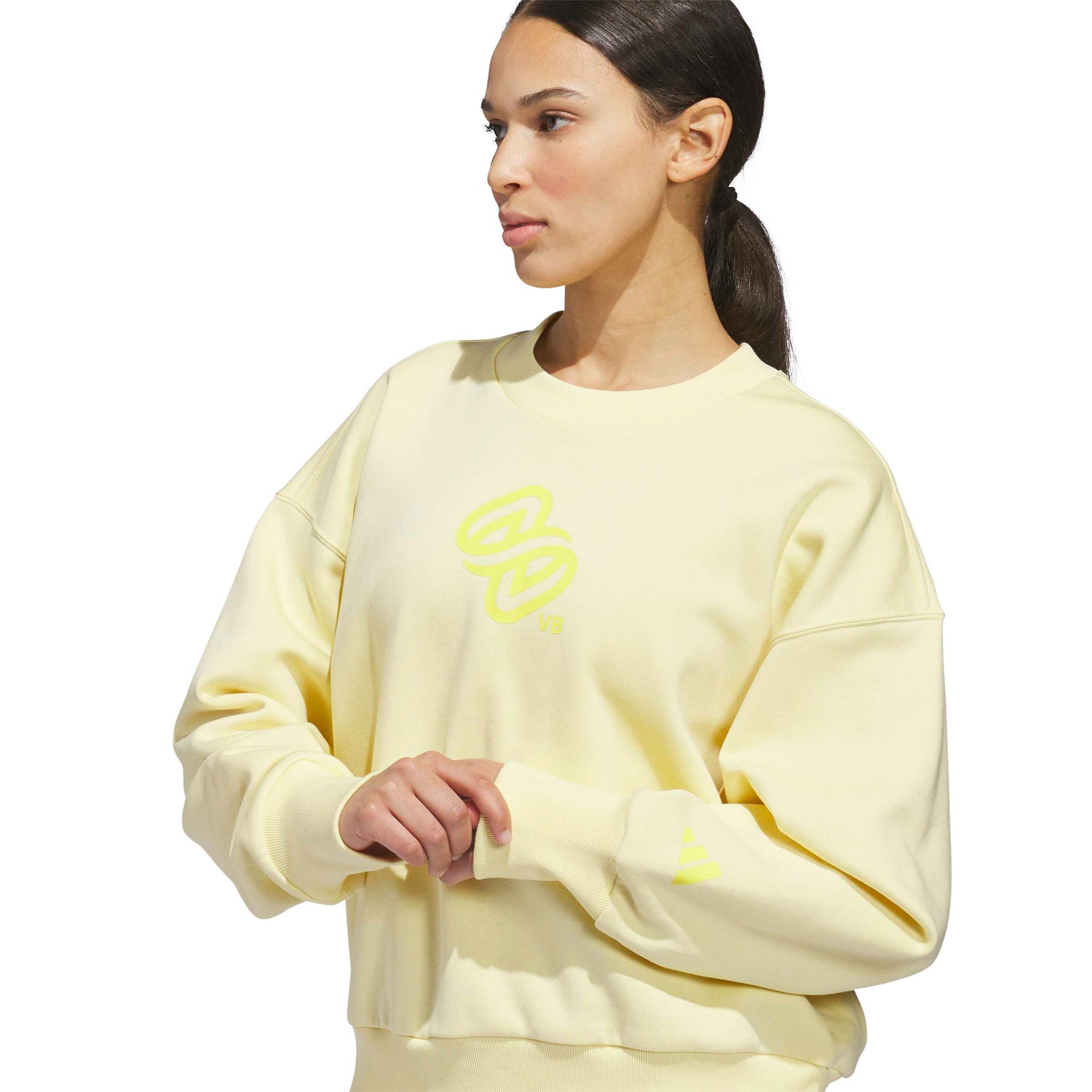 adidas Women's LOVB City Graphics Pullover Crew Sweatshirt – Loose Fit Comfort for Volleyball