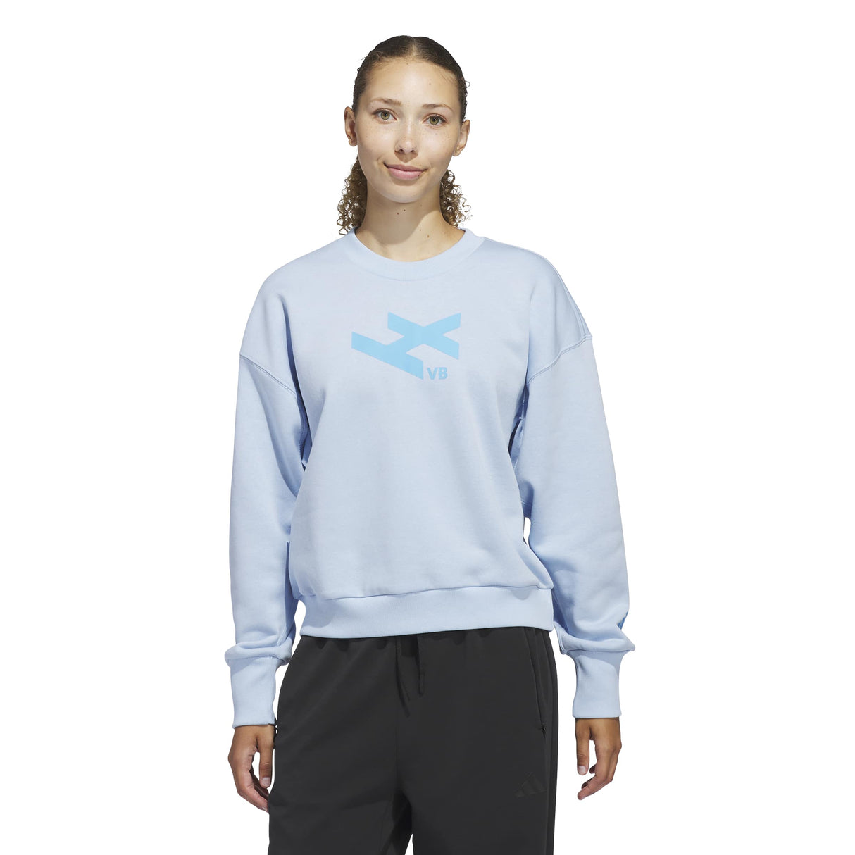 adidas Women's LOVB City Graphics Pullover Crew Sweatshirt – Loose Fit Comfort for Volleyball