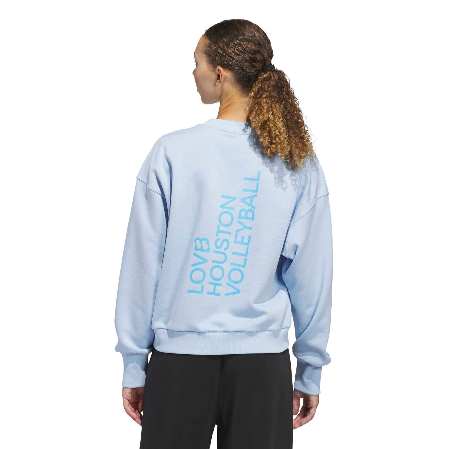 adidas Women's LOVB City Graphics Pullover Crew Sweatshirt – Loose Fit Comfort for Volleyball