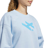 adidas Women's LOVB City Graphics Pullover Crew Sweatshirt – Loose Fit Comfort for Volleyball