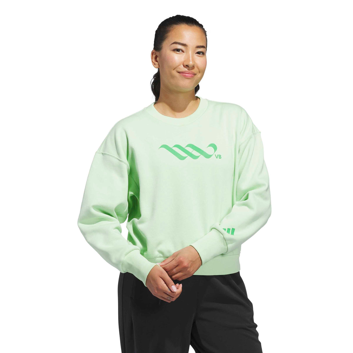 adidas Women's LOVB City Graphics Pullover Crew Sweatshirt – Loose Fit Comfort for Volleyball