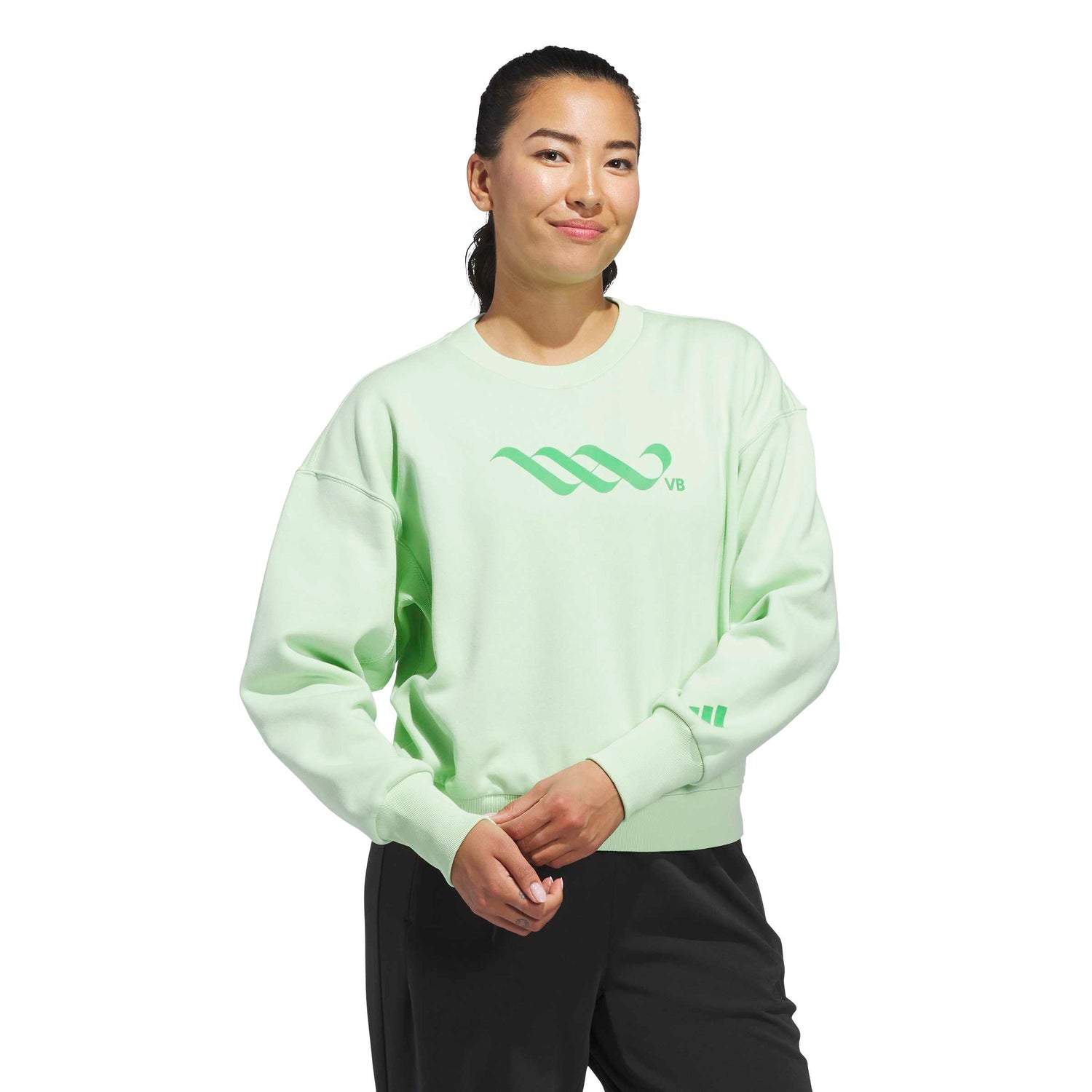 adidas Women's LOVB City Graphics Pullover Crew Sweatshirt – Loose Fit Comfort for Volleyball