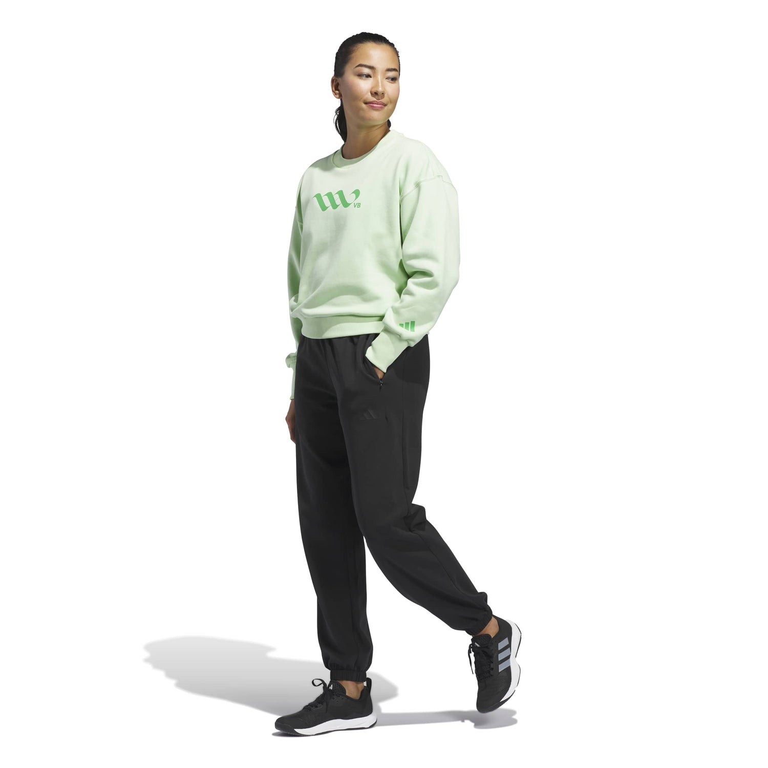 adidas Women's LOVB City Graphics Pullover Crew Sweatshirt – Loose Fit Comfort for Volleyball