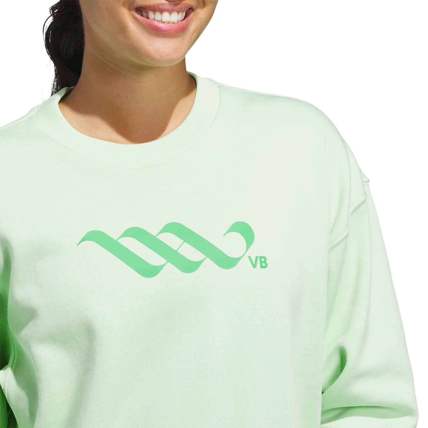 adidas Women's LOVB City Graphics Pullover Crew Sweatshirt – Loose Fit Comfort for Volleyball
